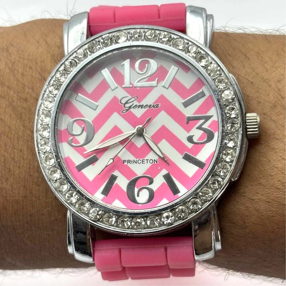 Pink Striped Men's Watch